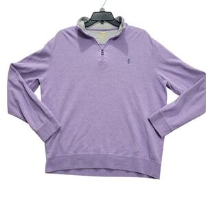 Polo Ralph Lauren Mens Quarter Zip Pullover Sweater Purple Heather Size M FLAW
